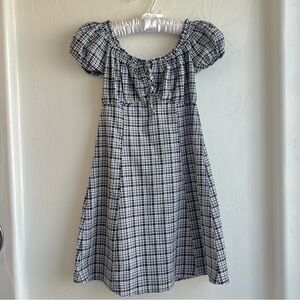 Plaid black & white dress